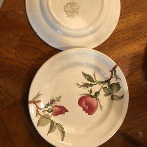 6 Vintage Villeroy and Boch 6.25" Rose Plates Rare Find